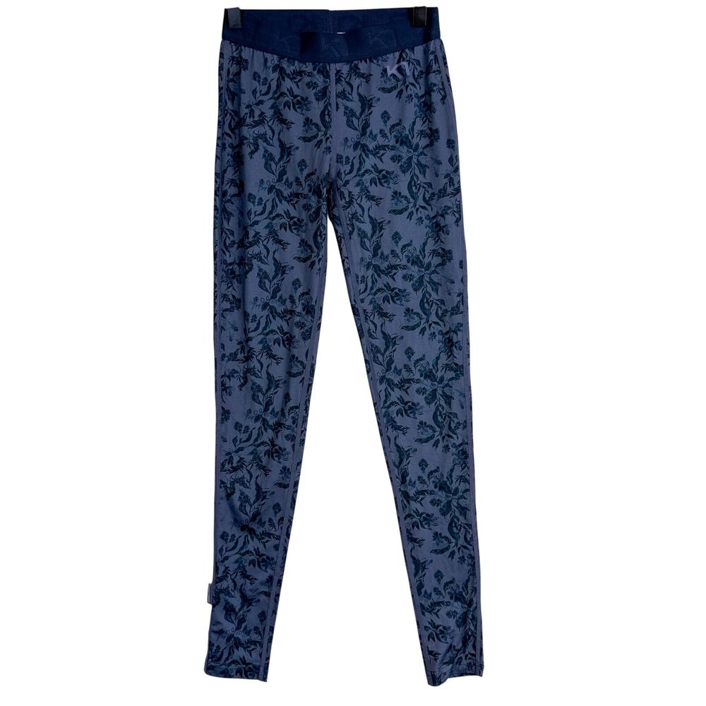 Kari Traa Womens Fryd Base Layer Pants Blue Floral Polyester Low Rise - XS